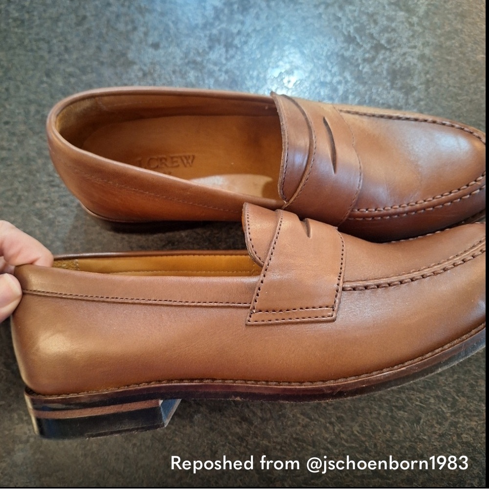Jos A Bank Men's Brown Leather Penny Loafers